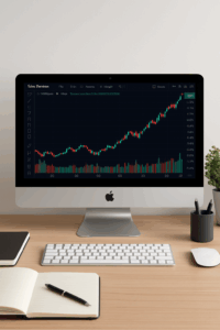 Fire Principle 2 - Invest - a monitor showing graph of investments